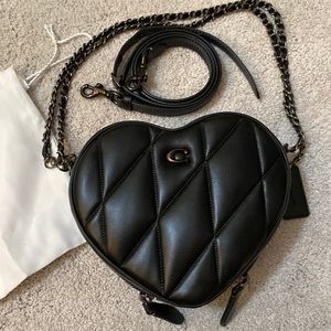 Coach Heart Crossbody In Colorblock Shoulder Bag in black.
